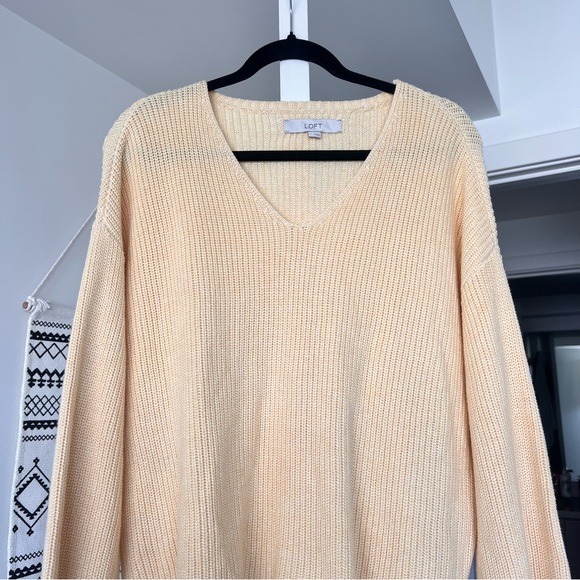 LOFT Knit Butter Yellow Sweater - Picture 4 of 7